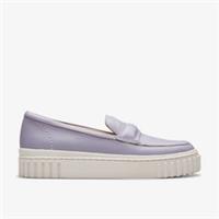 Clarks Womens Mayhill Cove Lilac Leather Loafers Leather Casual