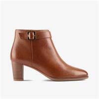 Clarks Womens Kaylin 60 Boot Dark Tan Leather Ankle Boots Leather
