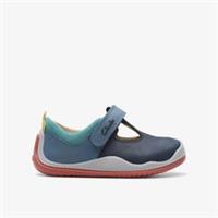Clarks Kids Unisex,Girls,Boys Roller Bright Toddler Navy Leather Shoes Leather