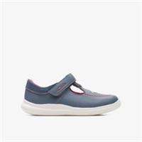 Clarks Girls Crest Prom Toddler Dark Blue Leather Shoes Leather Casual