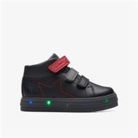 Clarks Boys Flare Show Toddler Black Combination Ankle Boots Leather Casual