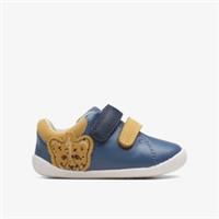 Clarks Boys Roamer Race Toddler Denim Blue Pre Walker Leather Casual