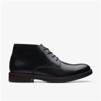 Clarks Mens Paulson Mid Black Leather Ankle Boots Leather Casual