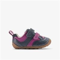 Clarks Girls Tiny Sky Toddler Navy Purple Pre Walker Leather Casual