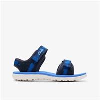 Clarks Boys Surfing Tide Kid Navy/Blue Flat Sandals Textile Casual