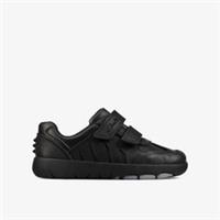 Clarks Boys Rex Stride Toddler Black Leather Shoes Leather School