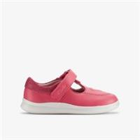 Clarks Girls Crest Wish Toddler Bright Pink Leather T Bar Shoes Leather Casual