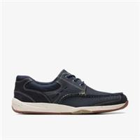Clarks Mens Allston Edge Navy Nubuck Lace Up Nubuck Casual