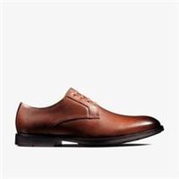 Clarks Mens Ronnie Walk British Tan Leather Derby Shoes Leather Smart