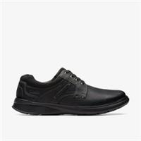 Clarks Mens Cotrell Plain Black Oily Leather Lace Up Leather Casual