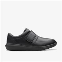 Clarks Mens Watchet Strap Black Leather Slip Ons Leather Sports