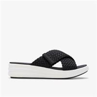 Clarks Womens Drift Day Black Wedges Textile Casual