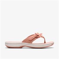 Clarks Womens Brinkley Opal Peach Flip Flop Synthetic Casual