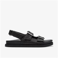 Clarks Womens Jessamine Sol Black Flat Sandals Textile Casual