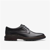 Clarks Mens Burchill Derby Black Leather Derby Shoes Leather Smart