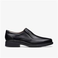 Clarks Mens Hail Tough Black Slip Ons Leather Smart