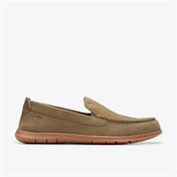 Clarks Mens Flexway Step Olive Suede Loafers Suede Casual