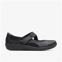 Clarks Womens Sillian Bella Black Slip Ons Textile Casual