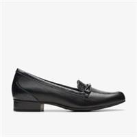 Clarks Womens Juliet Shine Black Crocodile Loafers Leather Smart