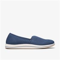 Clarks Womens Brinkley Strech Navy Slip Ons Textile Casual