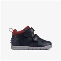 Clarks Boys Rex Park Toddler Navy Leather Ankle Boots Leather Casual