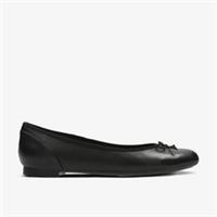 Clarks Womens Couture Bloom Black Leather Ballerina Leather Smart
