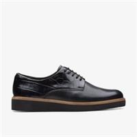 Clarks Womens Glickly Derby Black Combination Derby Shoes Leather Casual