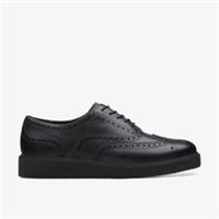 Clarks Womens Glickly Brogue 2 Black Leather Brogues Leather Casual