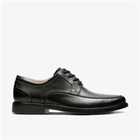 Clarks Mens Un Aldric Park Black Leather Derby Shoes Leather Smart