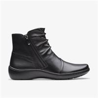 Clarks Womens Cora Pace Black Leather Ankle Boots Leather Casual