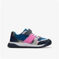 Clarks Boys Lune Flex Kid Silver Combination Trainers Textile Casual