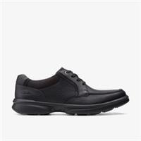 Clarks Mens Bradley Vibe Black Tumbled Leather Lace Up Leather Casual