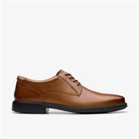 Clarks Mens Wendell LaceII Tan Leather Derby Shoes
