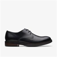 Clarks Mens Paulson Plain Black Leather Derby Shoes Leather Casual