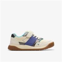 Clarks Girls Lune Flex Kid Off White Trainers