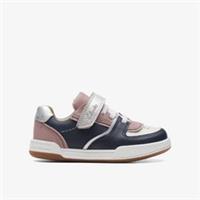 Clarks Girls Fawn Craft Toddler Pink/Navy Combination Shoes Leather Casual