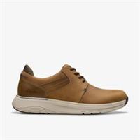 Clarks Mens Motion Trek PT Dark Tan Leather Trainers Leather Casual