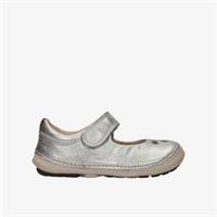 Clarks Girls Softly Eden Toddler Silver Leather Shoes Leather Casual