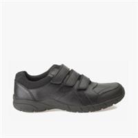 Clarks Boys Air Suffolk Youth Black Leather Trainers Leather Smart Casual,School