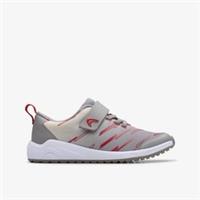 Clarks Girls Aeon Solo Kid Pewter Trainers Textile Sports