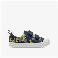 Clarks Boys Halcy High Toddler Navy Camouflage Canvas Textile Casual,Holiday