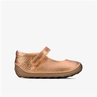 Clarks Girls Tiny Mist Toddler Bronze Metallic Pre Walker Leather None