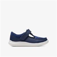 Clarks Girls Crest Moc Toddler Dark Blue Leather Shoes Leather Casual
