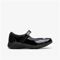Clarks Girls Relda Spark Kid Black Patent Mary Jane Patent School