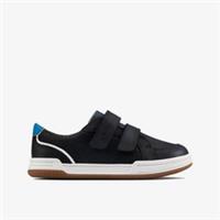 Clarks Boys Fawn Solo Kid Navy Leather Shoes Leather Casual