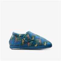 Clarks Boys Fluffy Snug Toddler Dark Blue Slippers Textile Casual