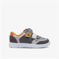 Clarks Boys Ath Roar Toddler Grey Leather Trainers Leather Sports