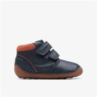 Clarks Boys Tiny Play Toddler Navy Boots Leather Casual
