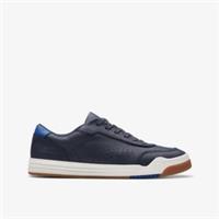 Clarks Boys Urban Solo Older Navy Trainers Leather Casual