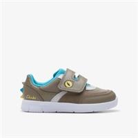 Clarks Boys Ath Saurus Toddler Sage Trainers Leather Casual